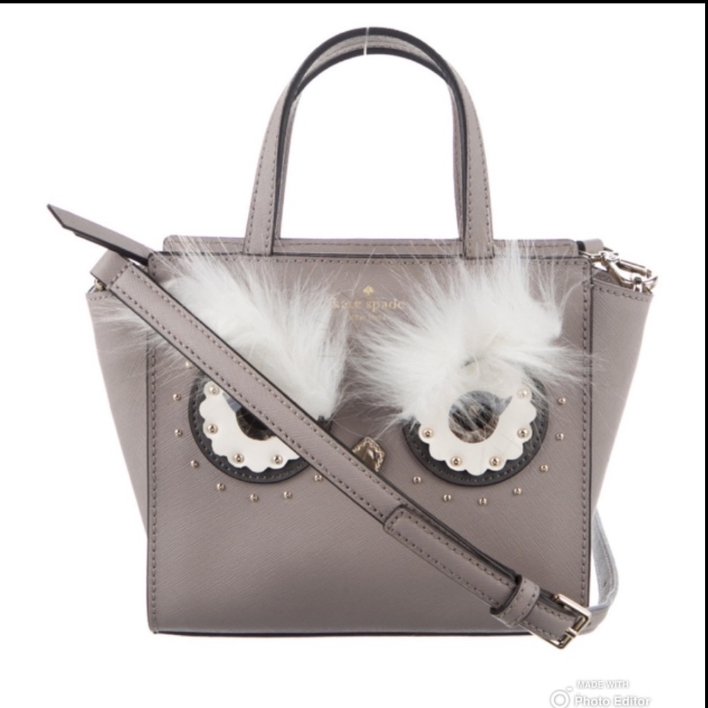 Kate Spade Grey Owl 🦉 Satchel Bag with matching wallet. NWT